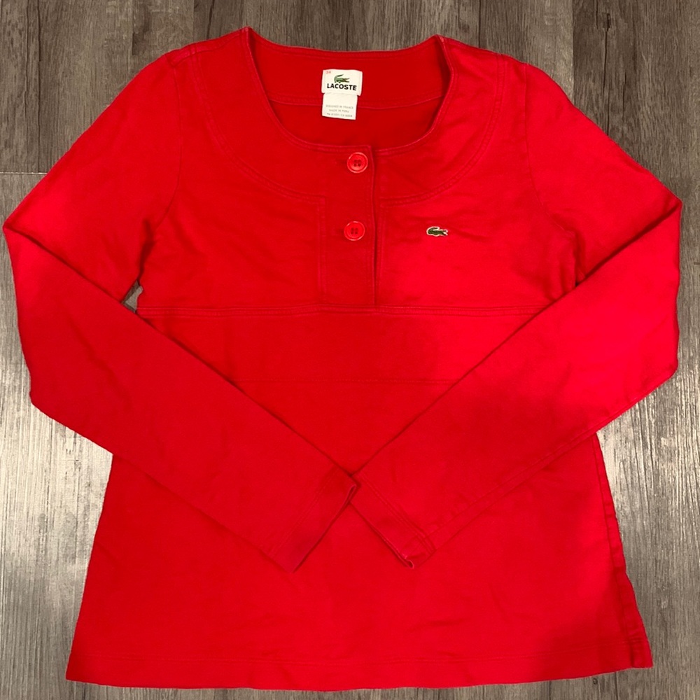 Lacoste size 34. Red long sleeve